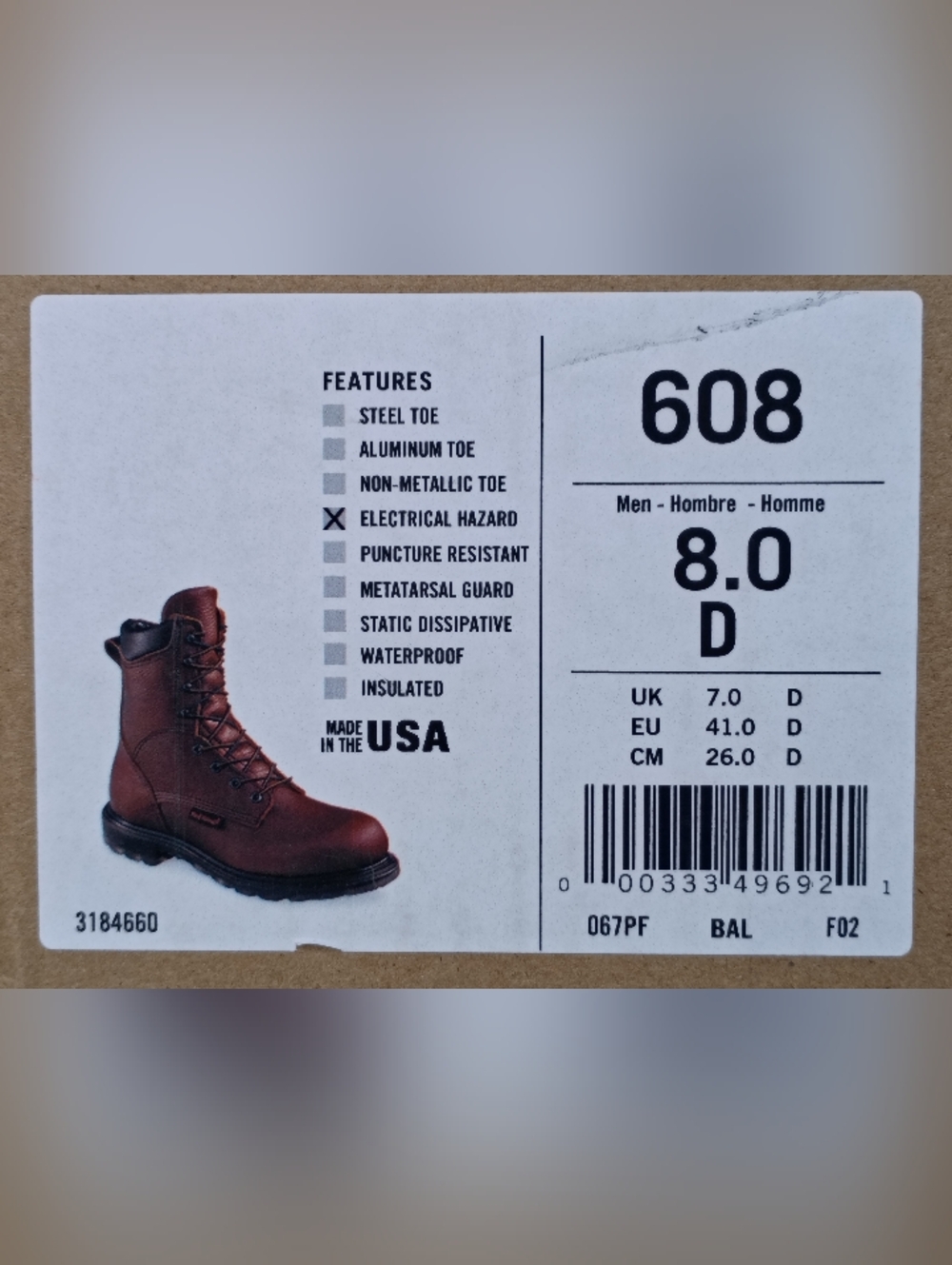 Red Wing 608 Men's Size 8D Brown Leather Work Boots USA Made Barely Worn - Picture 8 of 8